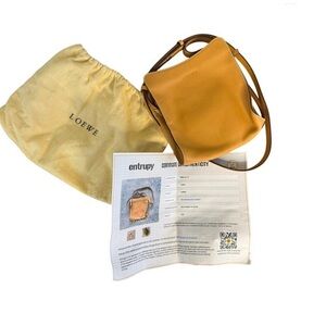 Loewe Pocket Leather Crossbody in Caramel